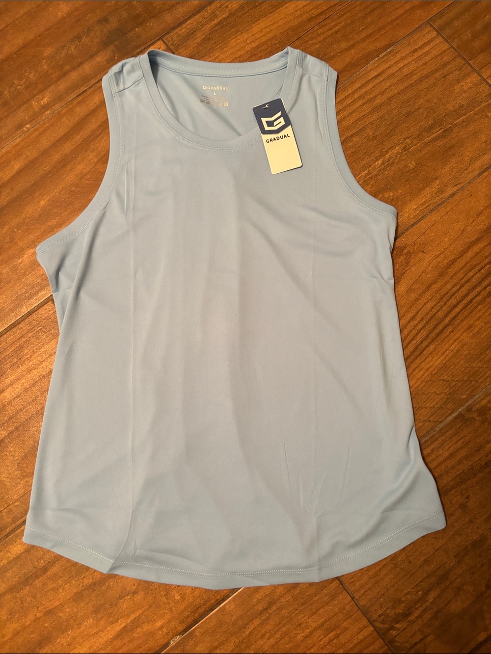 Gradual Light Blue Sleeveless Active Tank Top